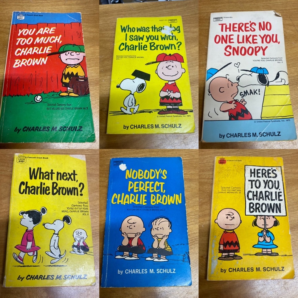 Vintage Charlie Brown Comic Book Lot 6 books
